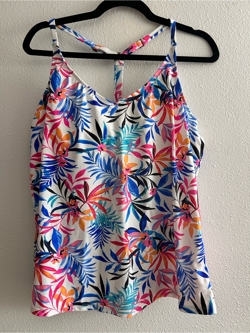 Island Escape Tropical Print Strappy Swim Top